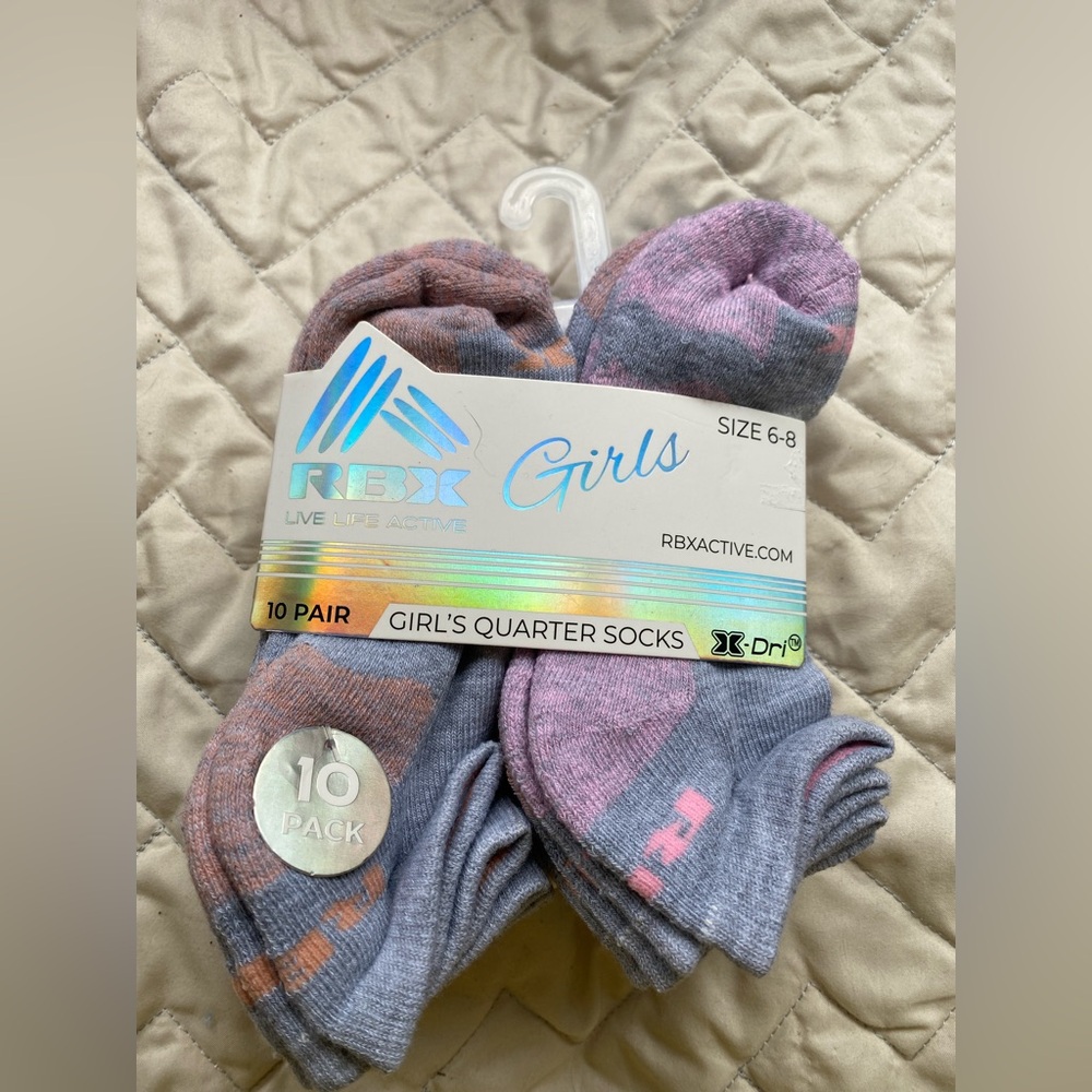 RBX Gray and Pink Ankle Socks Pack
